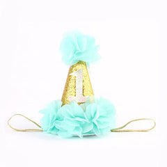 Ovenot baby 1st birthday hat mint crown for comfortable, adorable photo moments.