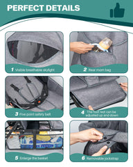 Foldable design of the OVERTANG stroller for compact storage on the go.
