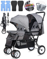 OVERTANG double stroller with infant-toddler tandem seating for versatile outings.
