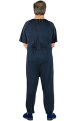 Ovidis Bobby Navy M jumpsuit with leg zipper for quick changes.