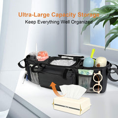OVNTHYK organizer with six straps stays firmly attached to the handlebar.