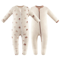 Owlivia zip-front baby pajamas for quick nighttime changes and gentle skin contact.