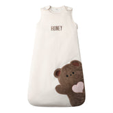 Owlivia Sleep Sack in brown bear front view for cozy, safe winter sleep