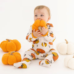 Close-up of Owlivia fabric showing soft, breathable organic cotton texture