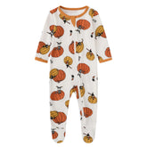 Owlivia Organic Cotton Baby Pajamas - full view shows zip-front for easy night changes