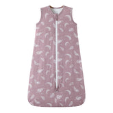 Owlivia rayon sleep sack close-up shows ultra-soft bamboo fabric in feather mauve.