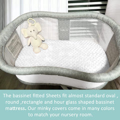 Elastic-band in action securing a smooth, stay-put fit on the bassinet.