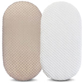 Owlowla bassinet sheet in ultra-soft minky fabric for gentle, cozy sleep.
