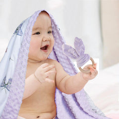 Owlowla Butterfly minky blanket serving as a nursing cover for privacy and shade