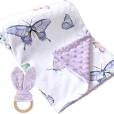 Owlowla Butterfly minky blanket with soft touch for newborn comfort and warmth