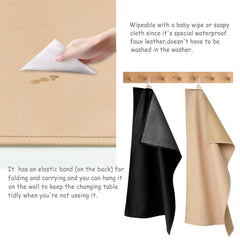 Owlowla changing pad waterproof leather surface resists spills during diaper changes.