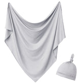 OWLOWLA newborn swaddle blanket in gray, soft fabric for gentle, secure swaddling.