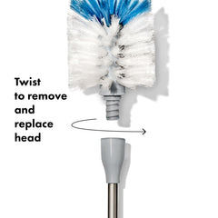 OXO Good Grips bottle brush side bristles gently clean wine glasses without scratching