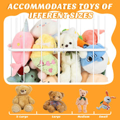 OYEAL plush toy holder with large capacity for playroom organization.