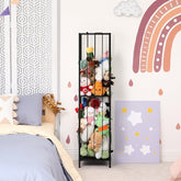 OYEAL stuffed animal zoo storage 64in assembly view highlighting sturdy metal frame for durable toy organization.