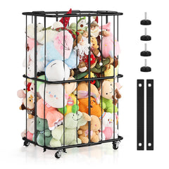 OYEAL stuffed animal zoo storage tower side view keeps plush toys organized