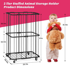 OYEAL stuffed animal zoo storage tower with wheels for easy room reorganization