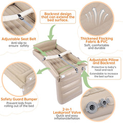 PAHTTO multi-chamber design bed expands to fit different seats for secure naps.