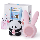 Pak Panda Night Light on desk provides gentle, soothing illumination for bedtime