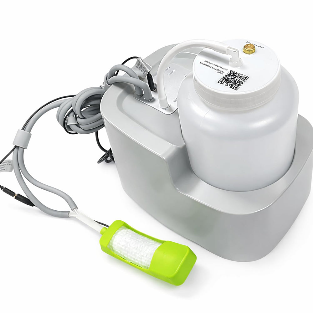 Pakerler female external catheter system with suction for discreet, portable use.