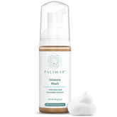 PALIMAR Intimate Wash bottle pouring shows gentle cleansing for delicate skin