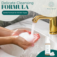 Close-up of PALIMAR Intimate Wash foam for comfortable cleansing
