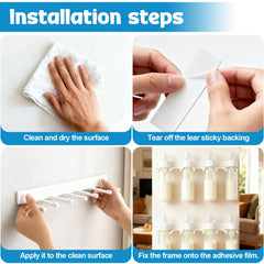 Palksky bottle organizer with backboard anti-tip design prevents tipping during busy moments.