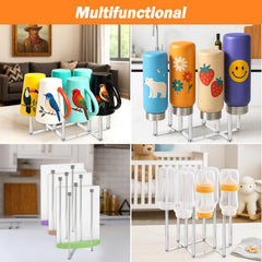 Palksky rack in use, holding multiple bottles for efficient air drying.