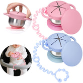 Palksky toddler snack cups in stainless steel for durable, easy-to-clean meals on the go.