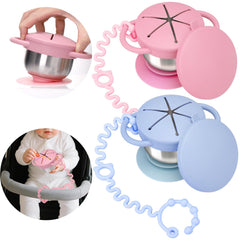 Palksky toddler snack cups in stainless steel for durable, easy-to-clean meals on the go.