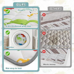 Palopalo 50x50 inch play area provides ample space for crawling.