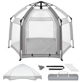 Palopalo pop up playpen with canopy and mosquito net provides sunny outdoor protection and comfort