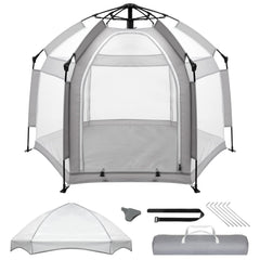 Palopalo pop up playpen with canopy and mosquito net provides sunny outdoor protection and comfort