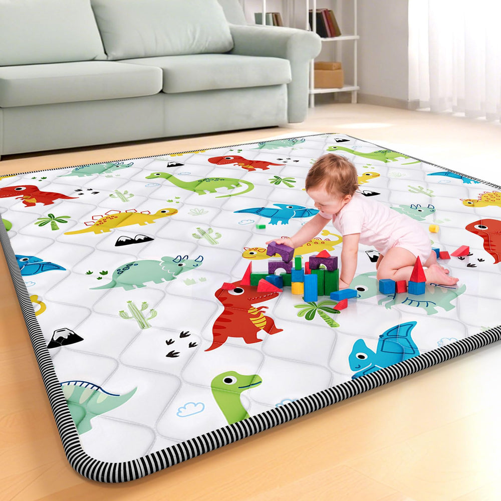 Palopalo Thicken Foam Baby Play Mat close-up showing 0.8-inch padding for a soft landing.
