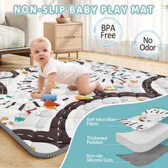 Palopalo zero-point-eight-inch-thick padding highlights comfortable floor play.