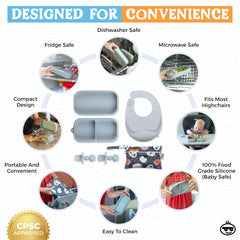 Palz & Pandy divided travel plate keeps portions organized