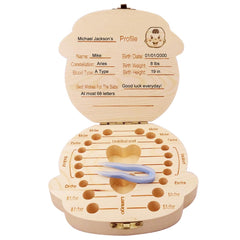 PAMBO box top engraving area for personalization with baby's details.