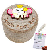 PAMBO tooth box pink front view showcases a charming baby teeth keepsake.