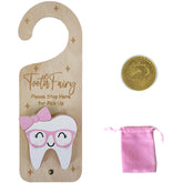PAMBO Tooth Fairy Door Hanger with warm wood texture for cozy bedrooms