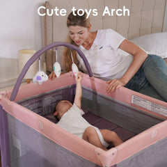 Pamo Babe breathable mesh for visibility and airflow during nap time.
