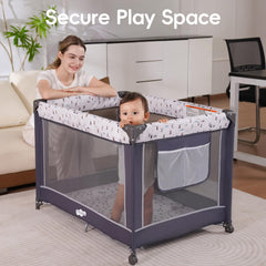 Pamo Babe Pack and Play compact-fold for portable setup in small spaces
