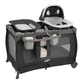 Pamo Babe Playard grey overview showing a portable play space