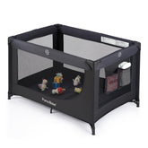 Pamo Babe portable crib playpen assembled for safe sleep and playtime.