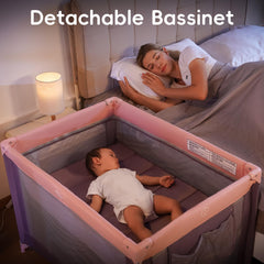 Pamo Babe portable travel crib and bassinet for families on the move.