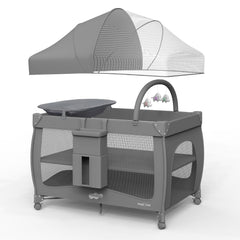 Pamo Babe Pack and Play bassinet mode offers a cozy sleeping space for newborns.