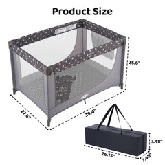 Pamo Babe portable crib playpen: compact folding fits small bags.