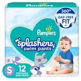 Pampers Splashers Swim Diaper Small front view shows snug fit for water activities.