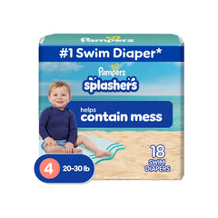 Pampers Splashers Swim Diapers 360° stretch waistband for comfortable water play.