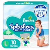 Pampers Splashers Large pack front view, convenient for pool day prep.