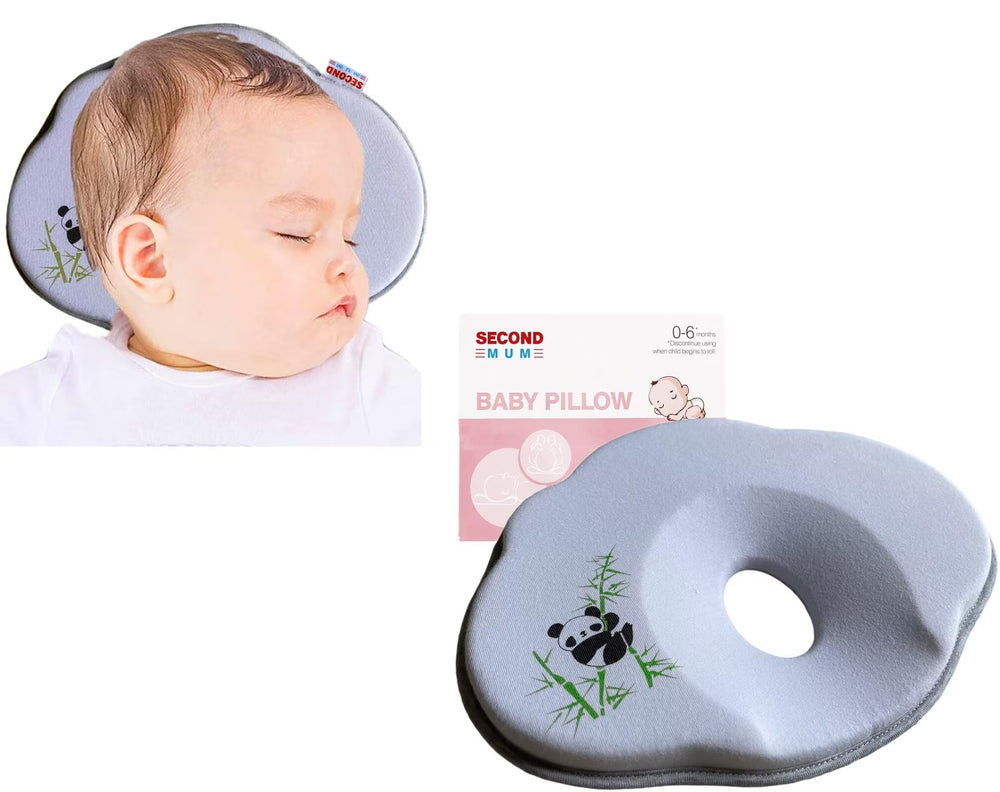Panda Baby Pillow with soft breathable cover provides cozy comfort for newborn head support
